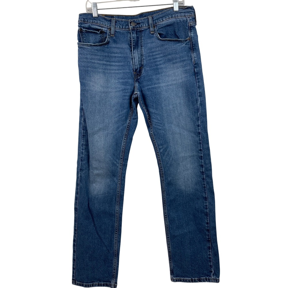 Levis 513 Slim Straight Mens Blue Denim Jeans Medium‎ Wash W34 L32